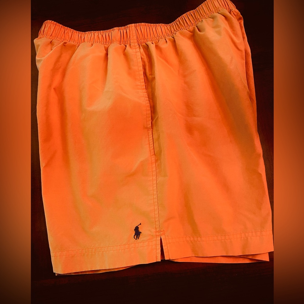 Men’s.. Polo Ralph Lauren Swim Trunks, Orange, Large 34-36” Waist